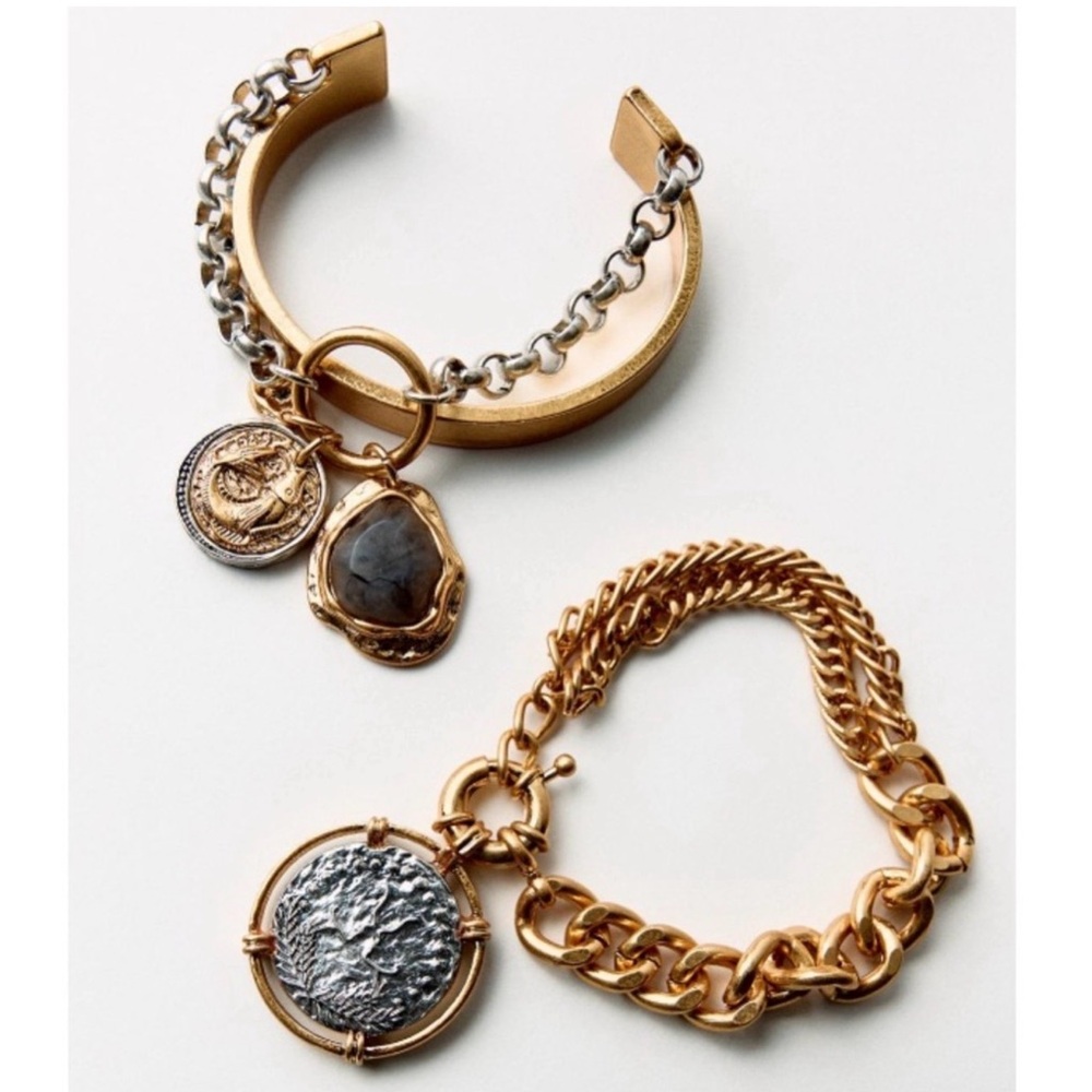ZARA 2-PACK OF COIN BRACELETS NWT